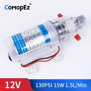 Электрический мембранный насос постоянного тока, 12 В, 15 Вт, 130psi, 1,5 лмин, высокого давления, пищевого качества, самовсасывающий насос, автоматический переключатель для сада
