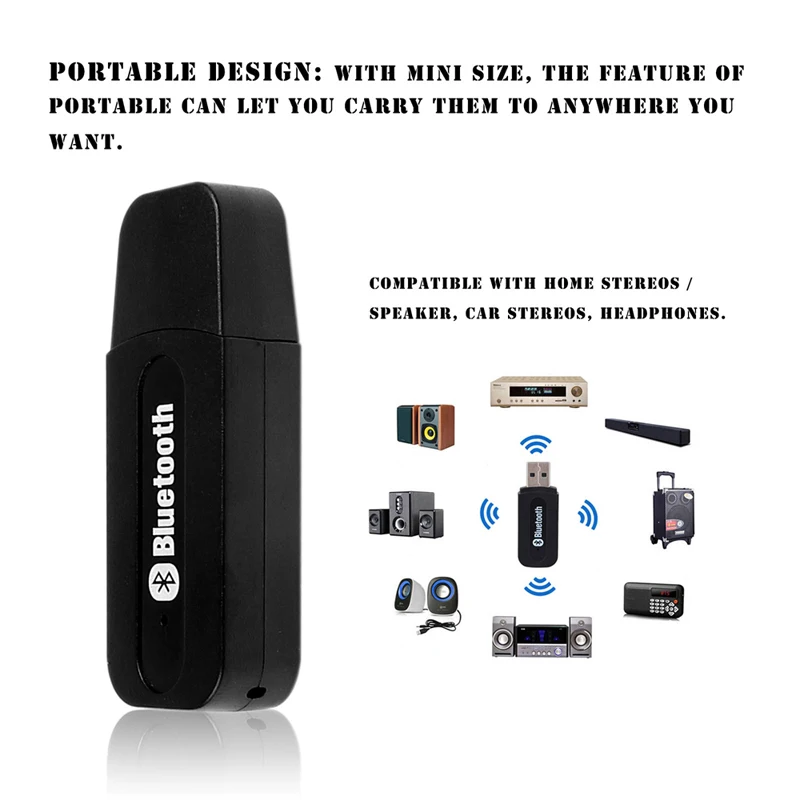 FORNORM Portable 3.5mm Bluetooth Audio Receiver Wireless Adapter Auto AUX Streaming A2DP Kit For Speaker Headphone | Электроника