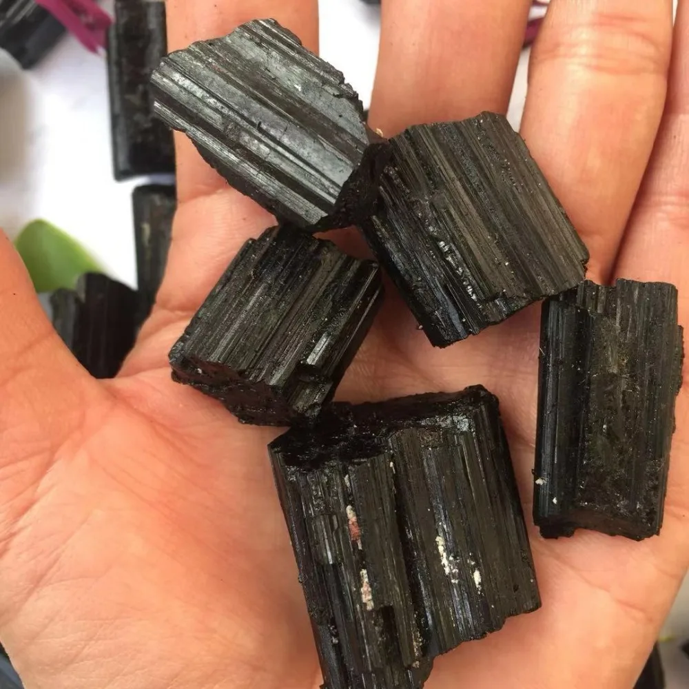 5 шт. Прямая поставка натуральный сырой черный турмалиновый драгоценный камень