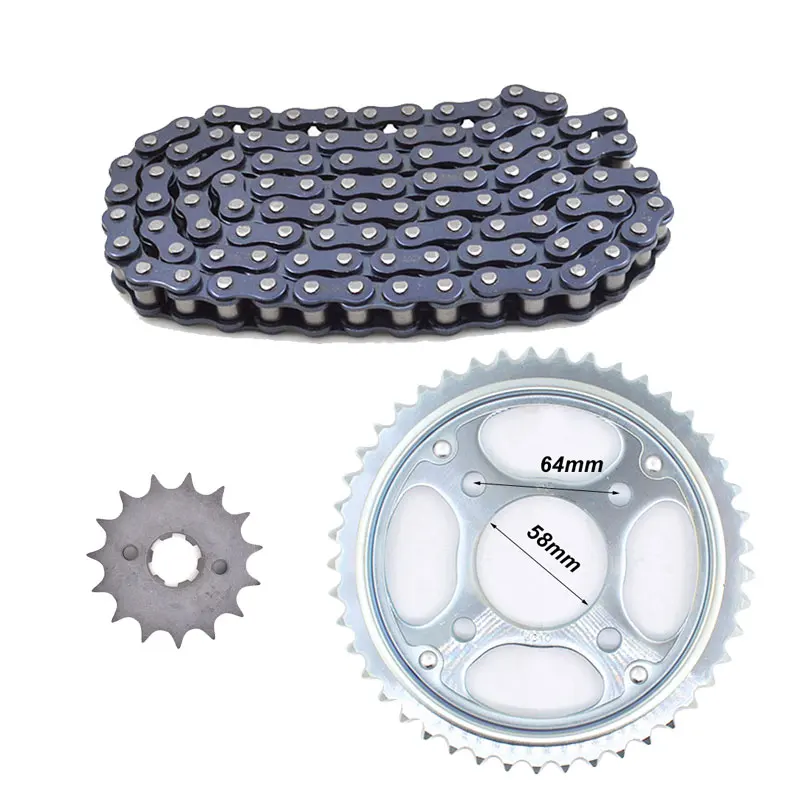 Motorcycle Front Rear Sprocket Chain 428H 120L 15T/45T for Honda WH125-11 SDH125-51 CBF125 CBF 125