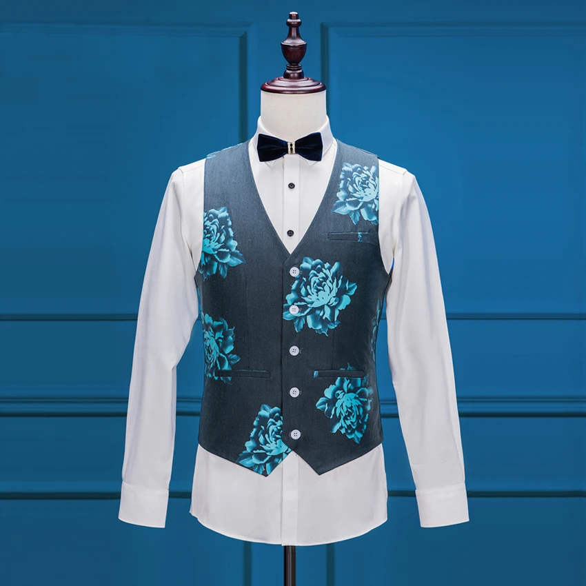 Мужской цветочный свадебный костюм для жениха новый стиль на заказ мужские