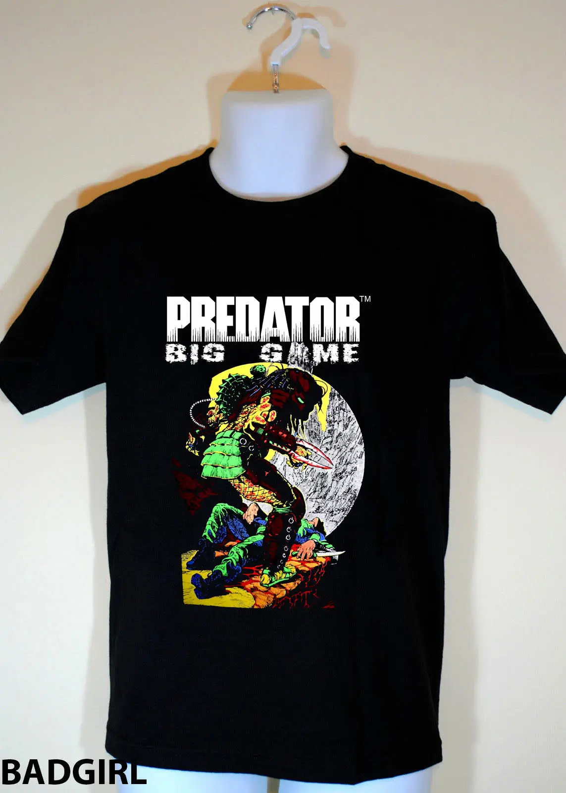 Перепечатка Predator 1991 большая игра футболка 80 s фильм ужасов Шварценеггер | Мужская