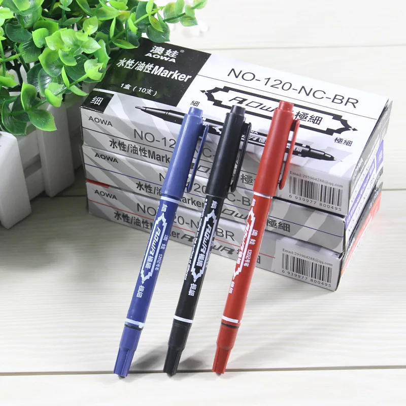 Шт. 3 шт. двойной наконечник перманентные маркеры тонкая точка маркер для