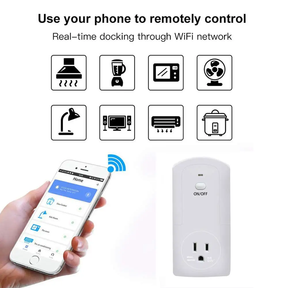Hot Smart Plug Socket Outlet No Hub Required Overload Protection Wi-Fi Remote Control Timing Fire Retardant Material | Обустройство