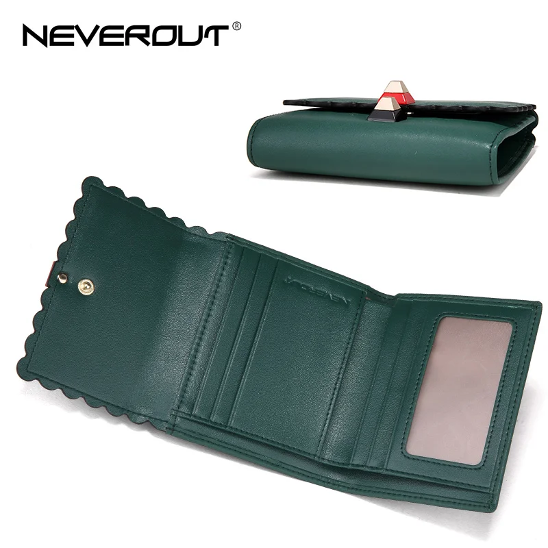 NEVEROUT женские Мини Короткие Кошельки кожаный женский кошелек кошельки с рюшами