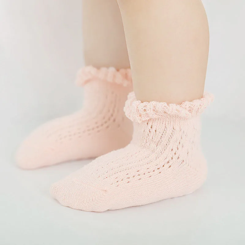 style1 pink Милые носочки с бантиком для новорожденных кружевные носки с цветочным узором для маленьких девочек летние нескользящие носки-тапочки для маленьких мальчиков meia infantil - Цвет: style1 pink
