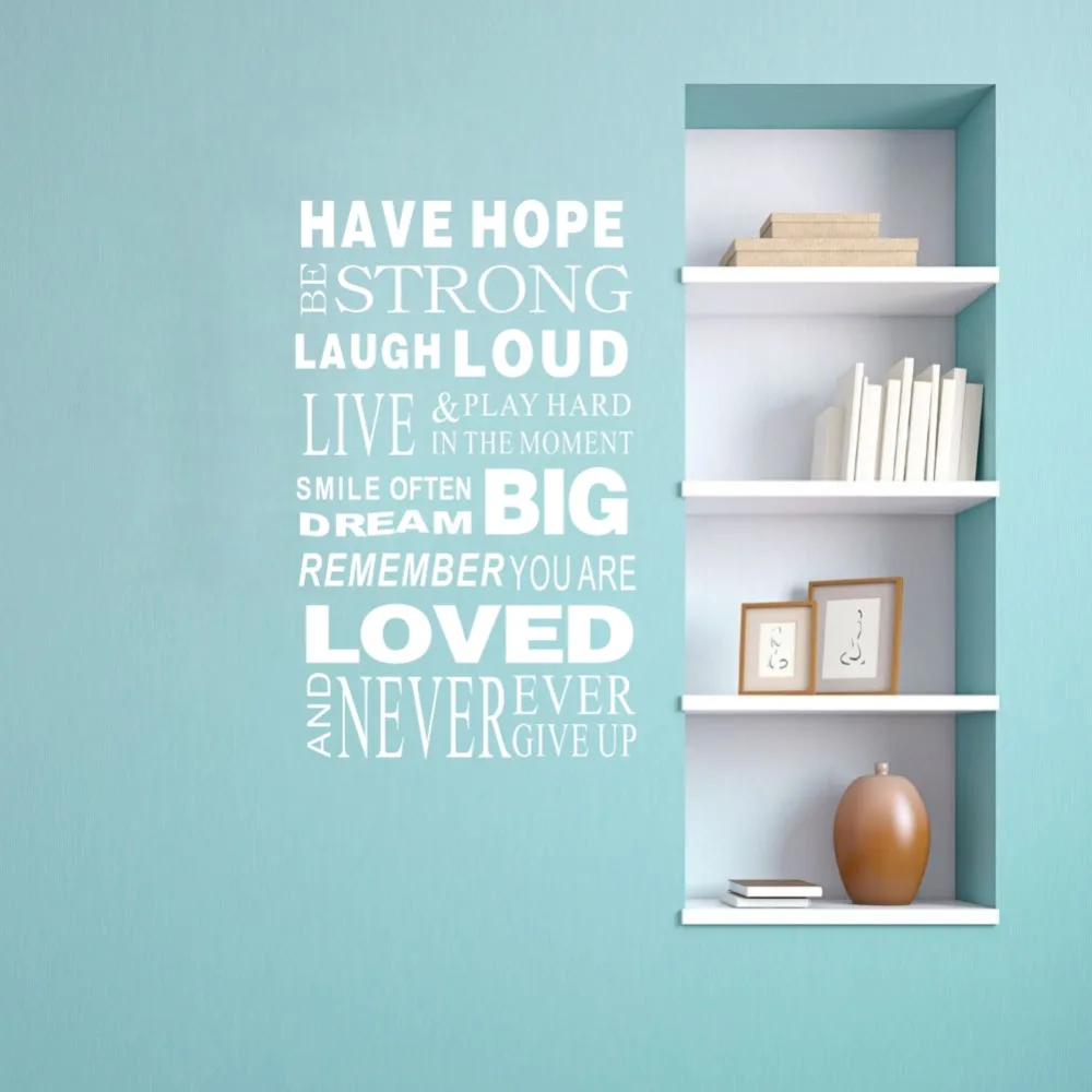 

Have Hope Strong Laughj Loud Vinyl Stickers Family Rules Home Decor Art Wall Decals Quotes Two size