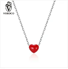 Voroco настоящий 925 пробы, серебряные серьги-гвоздики, красное сердце, любовь, звезда, луна, цветок, серебро 925, ювелирное изделие, свадебные серьги для женщин