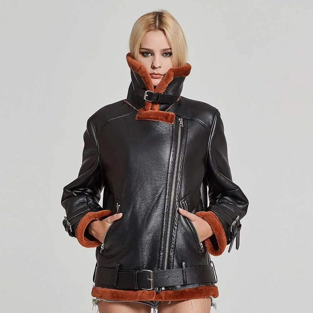 Caramel Мех история double faced Мех пальто Для женщин натурального ягненка Мех и Босоножки из искусственной PU кожи унисекс Стиль пальто с большой отложной воротник 17134 - Цвет: Caramel