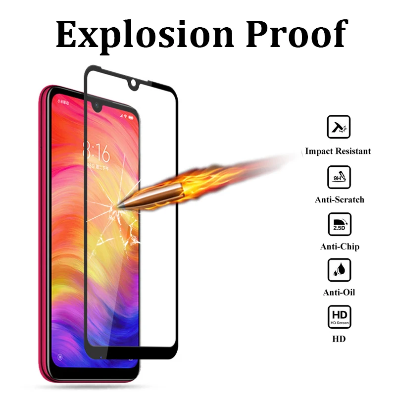 Закаленное стекло для xiaomi redmi note 7 pro защита экрана ksiomi redme not 7pro armor xiaomei red mi display siaomi