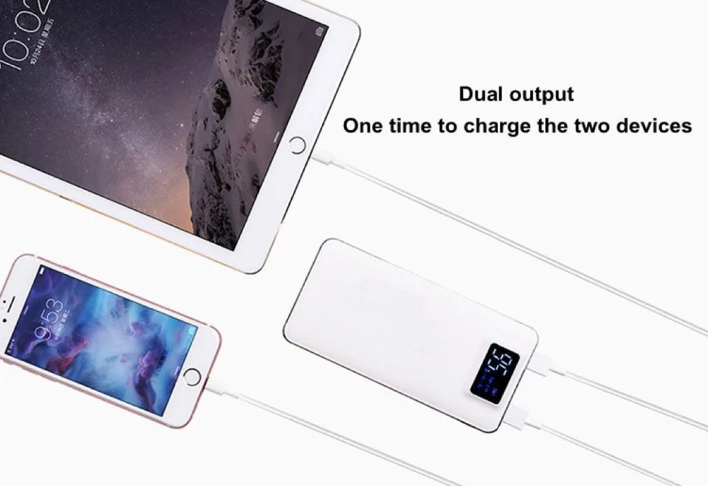 Power Bank 20000 mAh для Xiaomi Mi 2 USB power Bank портативное зарядное устройство Внешняя батарея повербанк для iPhone 7 6 5 4X8 18650 MAX 8