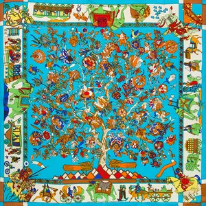 Шарф из натурального шелка, Женская бандана, женский шарф для волос с деревьями для женщин, шелковая повязка на голову, женский квадратный шелковый шейный шарф, маска для лица, шарф