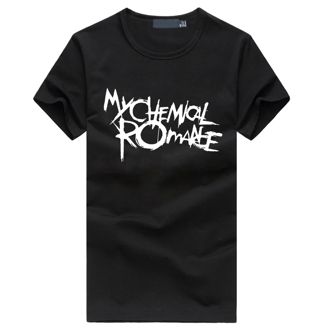 My chemical romance мужские качественные футболки рок панк с буквенным принтом Мужская рубашка летние высококачественные хлопковые облегающие футболки - Цвет: black