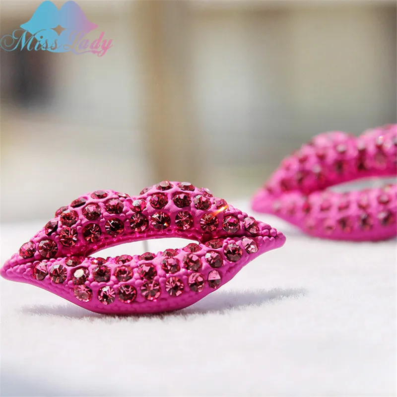 Miss Lady Кристальные модные серьги для женщин 2017 сексуальные женские с поцелуем в