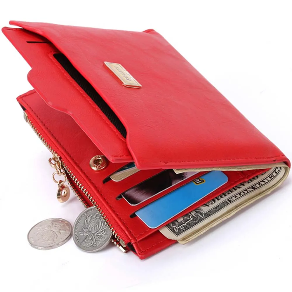 New Small Designer Slim Women Red Wallet Thin Zipper Ladies PU Leather Coin Purses Female Purse Mini Clutch Cheap Womens Wallets | Багаж и
