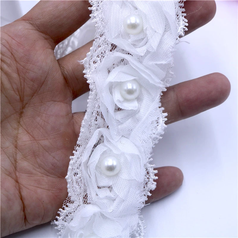 1 ярд/лот 4 5 см 3D Цветочная вышивка из кружевной ткани Отделка ленты для