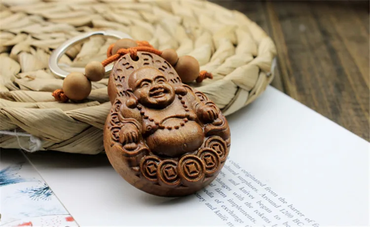 1 шт. горячая Распродажа розовый резной брелок Будда Кулон счастливые украшения