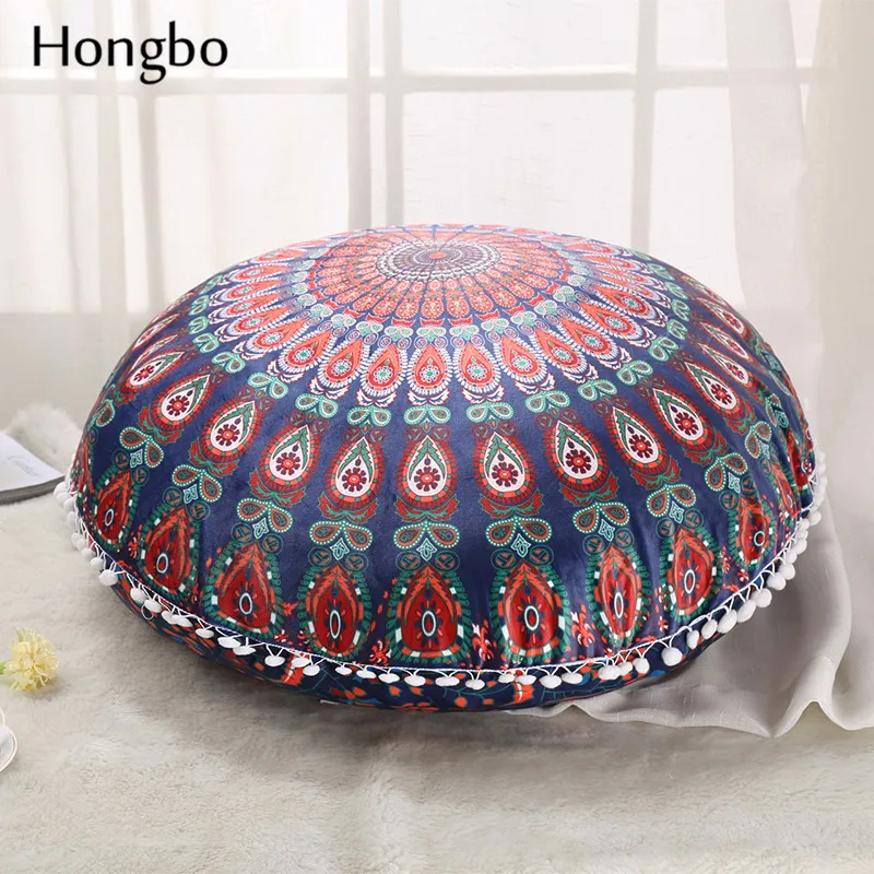 Hongbo 1 шт. подушки для пола Мандала круглая подушка в богемском стиле подушки Чехол для дома декоративные пледы наволочки