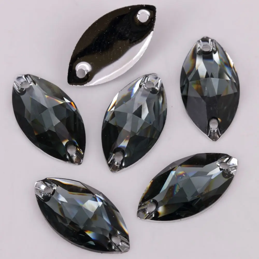 Black Diamond Хорошее качество 6x12,7x15,9x18,11x24,17x32 мм Цвета маркиза с плоской задней частью смолы на камнях - Цвет: Black Diamond