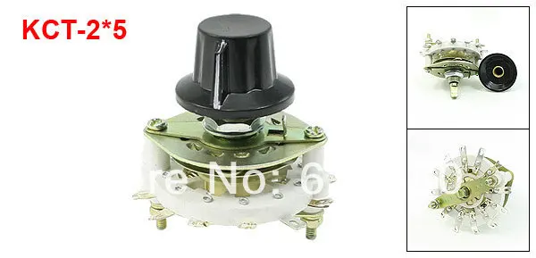 KCT 2 * 5 2P5T полюсный позиционный ТВ радиопереключатель с пластиковой ручкой|knob