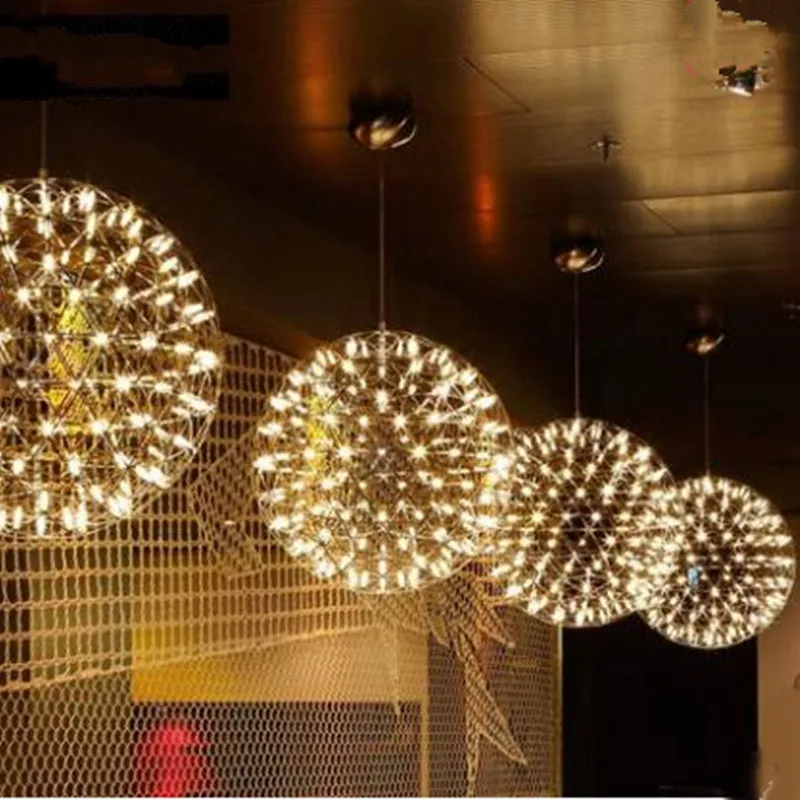 Современный подвесной светильник в виде фейерверка светодиодный звездного шара