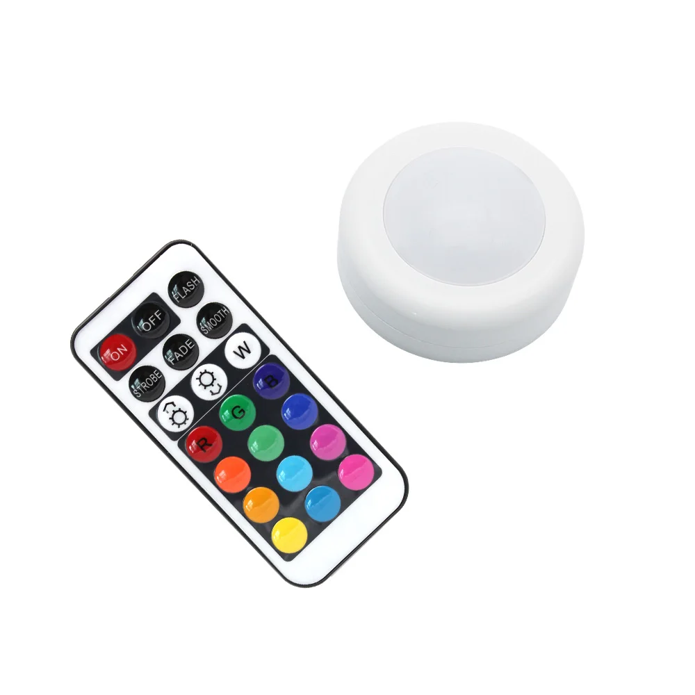 1 lamp and 1 remote RGB RGBW светодиодный ночник с дистанционным управлением, затемненная вспышка под шкафом, ночник, настенный светильник, лампа для домашний шкаф, шкаф, лестница, прихожая - Цвет: 1 lamp and 1 remote