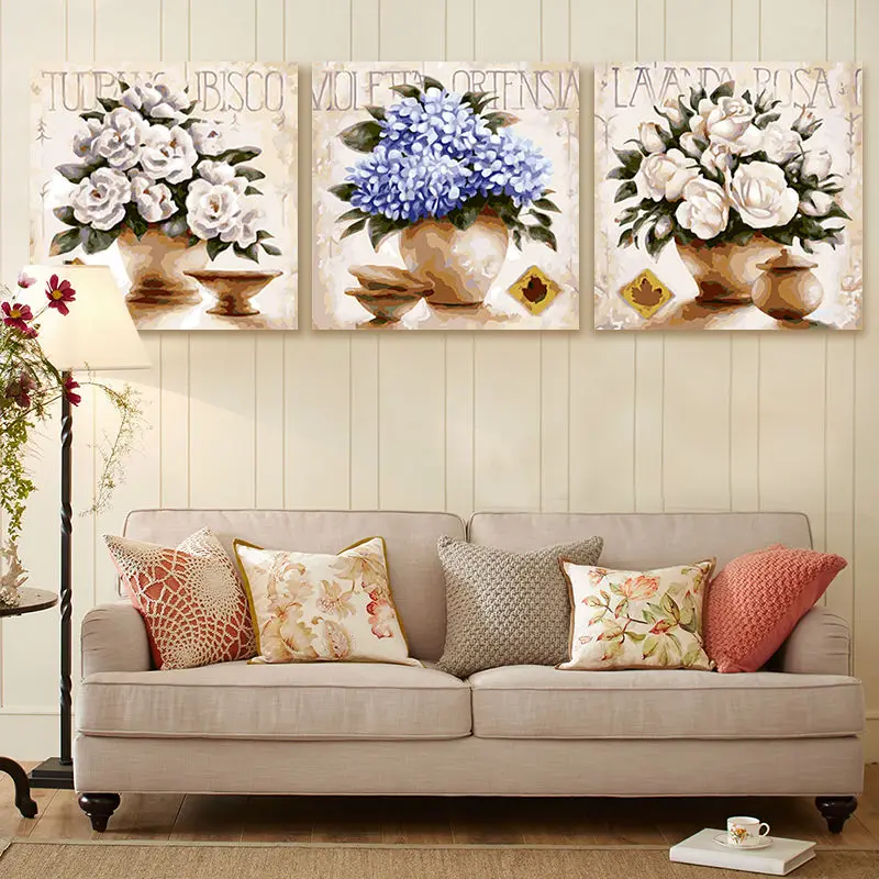 Раскраска по номерам ваза цветы модульная живопись цифровая краска домашний