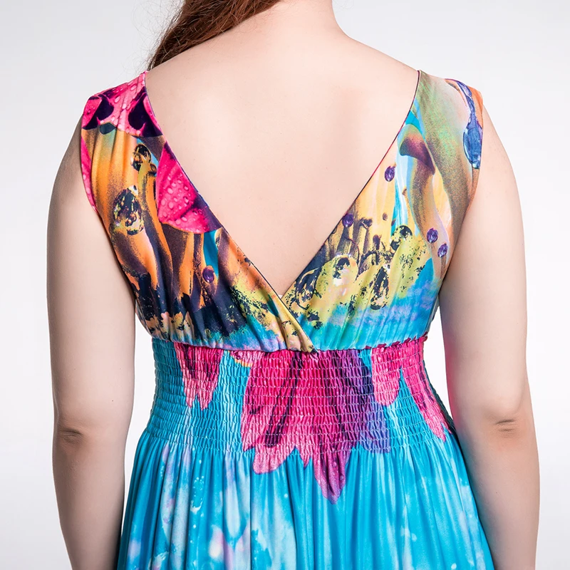 Богемное женское летнее пляжное платье с V образным вырезом сексуальное открытой