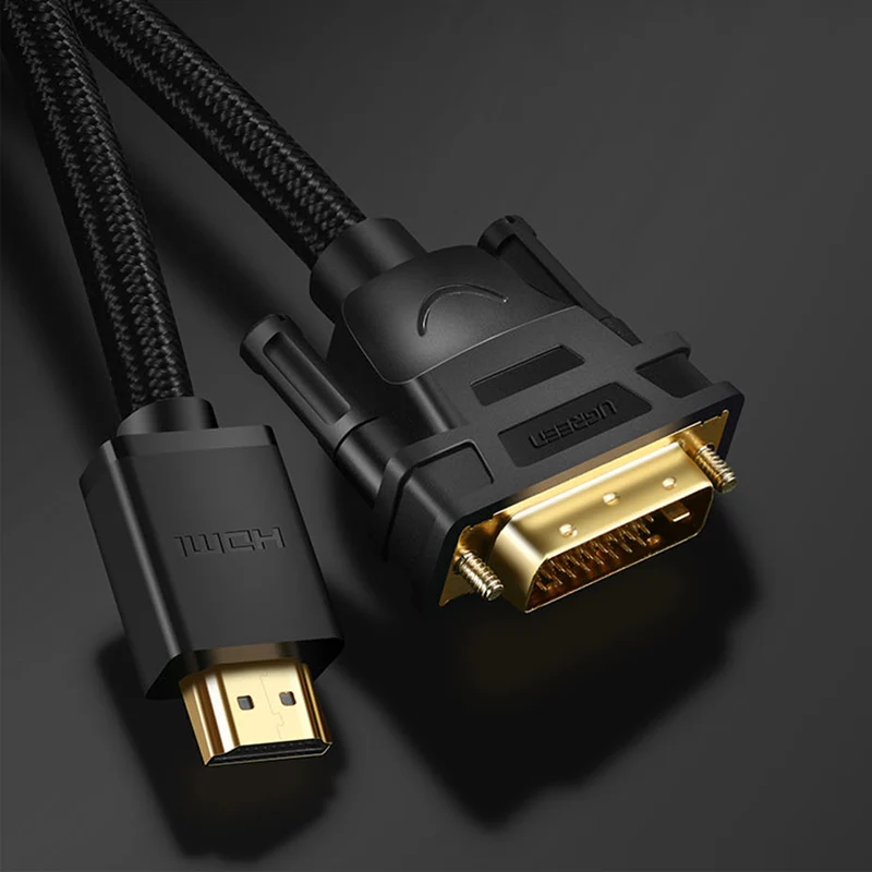 Ugreen HDMI Совместимость с DVI D24 + 1 pin адаптер 3D 4K папа к совместимый кабель конвертера