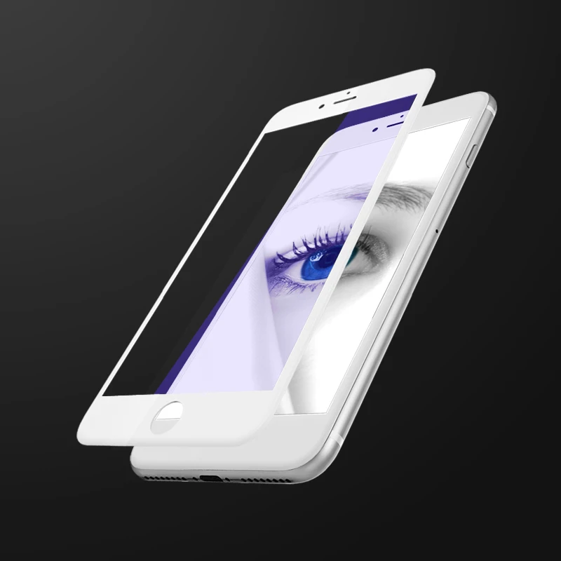 Baseus 3D Матовая защитная накладка из закаленного стекла для iphone 8 plus 7 plus мягкая защита полное покрытие стеклянная пленка для iphone 8 7 пленка - Цвет: White Anti Blue