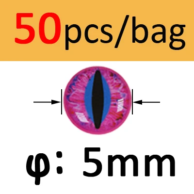 Pink 5mm 50pcs Bimoo 50 шт. 3D 4D голографические рыболовные глаза для приманки рыбные глаза для завязывания мух изготовления приманки ремесло рыбы Череп Живые Глаза Размер 3 мм-12 мм - Цвет: Pink 5mm 50pcs