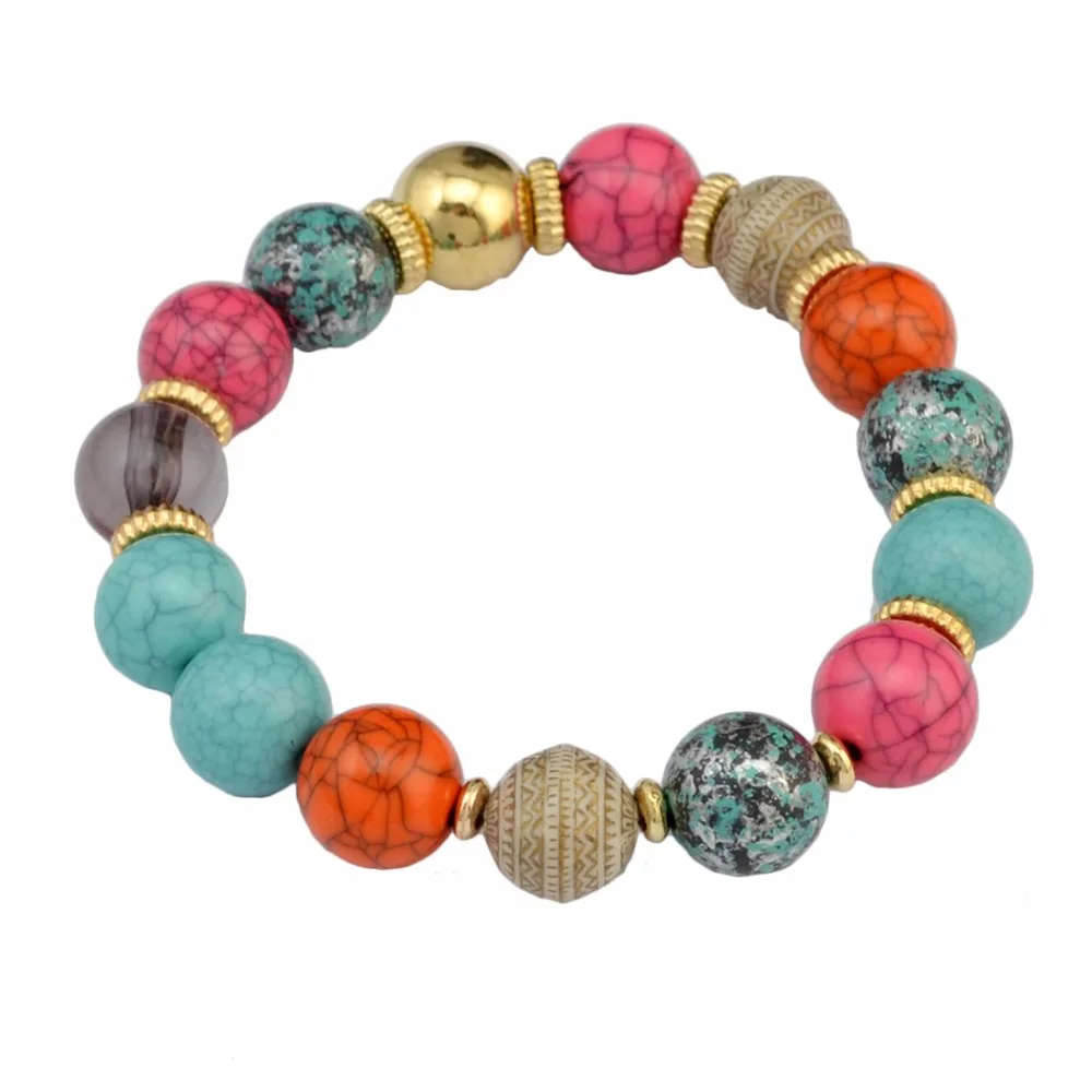 

3Pcs Set Bohemian Handmade Resin Beaded Fashion Bangle Bracelet Rope Tassel Elephant Slave Bracelets For Women Jewelry