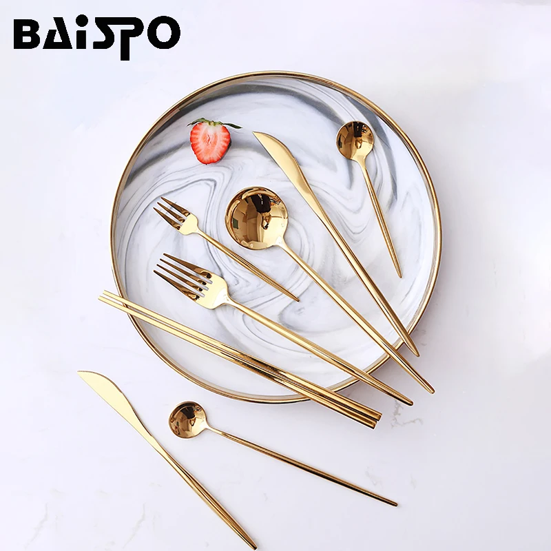 3/4/5 шт./набор набор столовых приборов из нержавеющей стали|Столовые сервизы| |