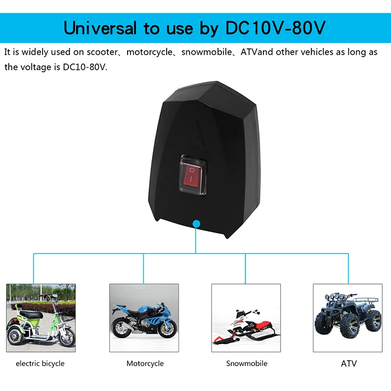 

10-80V 5V 2.4A Battery Cars Dual USB Switch Motorcycle Handlebar Charger Socket kit Universal