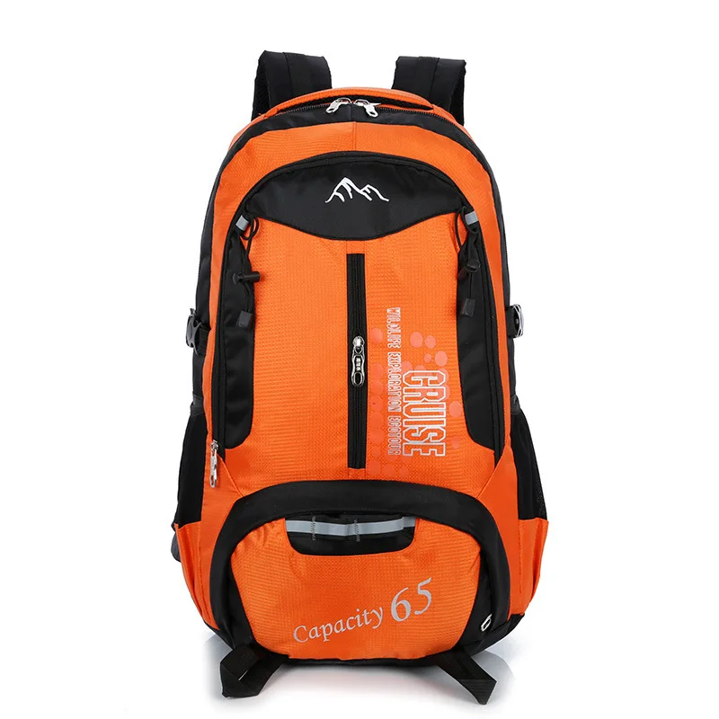 Orange 65L большой емкости Кемпинг походный рюкзак спортивный альпинистский Треккинг Рюкзак водонепроницаемая дорожная сумка, сумка для альпинизма сумки - Цвет: Orange