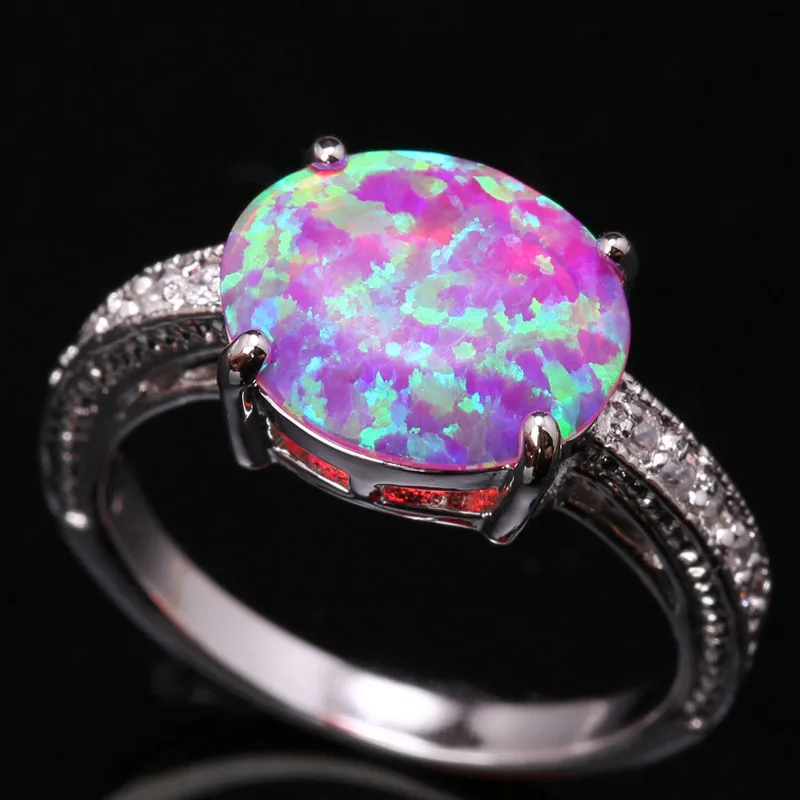 Свадебные посеребренные серебряные браслеты драгоценные камни Розовый огненный