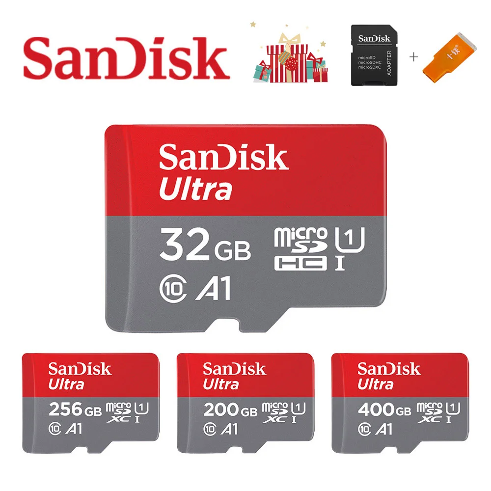 Карта памяти SanDisk A1, 200 ГБ, 128 ГБ, 64 ГБ, 98 МБ/с./с, 32 ГБ, Micro sd карта, класс 10, UHS-1, флеш-карта, память Microsd, TF/sd карта s для планшета