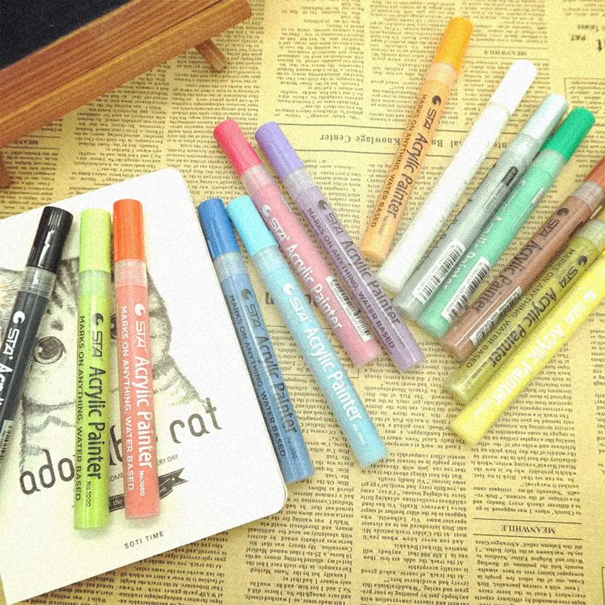 Набор художественных маркеров на водной основе STA 1000 12/24/28 цветов|art markers|markers for