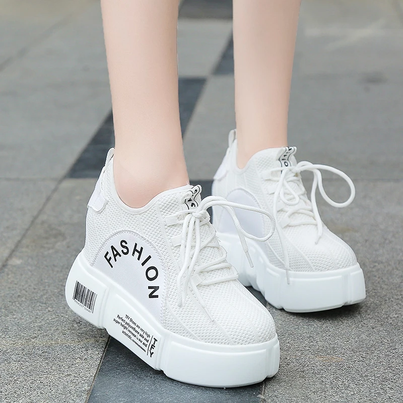 OLOMM 2019 autumn new sports Korean version of the wild 10cm increased casual shoes thick-soled wedge LL-50 | Обувь