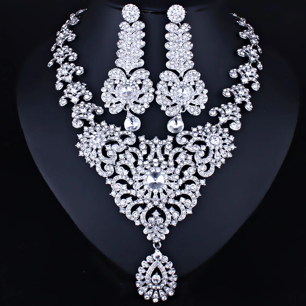 Серьги и ожерелье с люстрой хрустальные стразы романтичный марокканский стиль| |