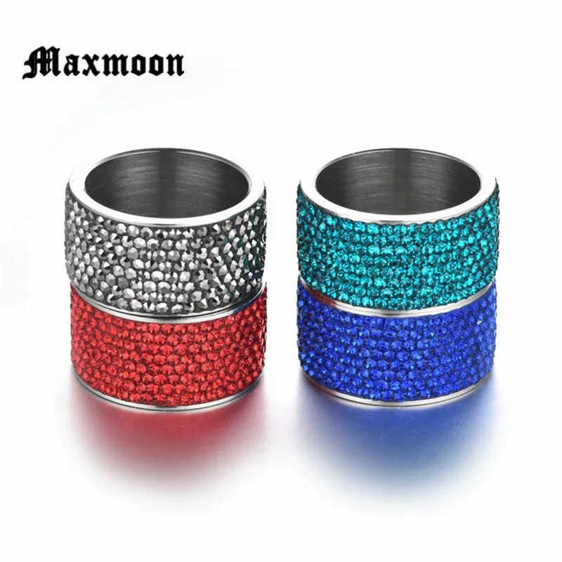 Женское кольцо из нержавеющей стали Maxmoon элегантное обручальное с 8 рядами