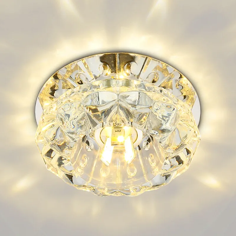 3W led Коридор светильник прихожей ing с украшением в виде кристаллов потолочные