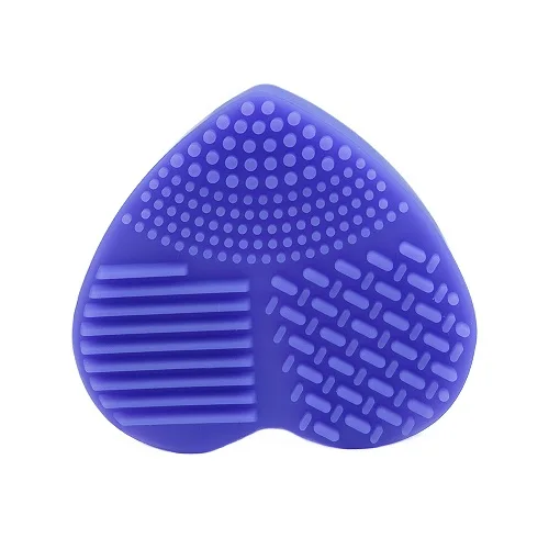Heart Purple Рыбы Форма Кисточки яйцо силиконовые Макияж Кисточки очищающее косметическое Кисточки очиститель составляют Расчёски для волос стиральная скруббер сушка инструмент - Handle Color: Heart Purple