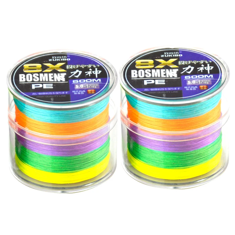 

500M Modern Carp Fishing Line 8 Strands BOSMENT Japan Multifilament PE Braided Fishing Line Plastic Box Packing10 to 100LB