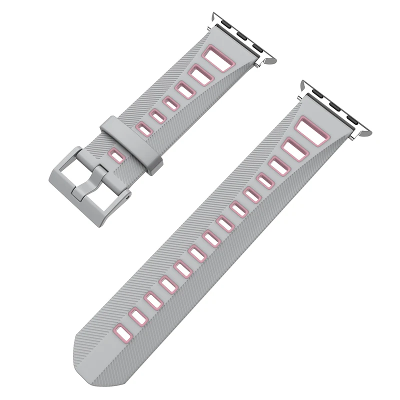 Gray Pink Mijobs 20 мм 22 мм ремешок на запястье для Xiaomi Huami Amazfit Bip BIT PACE Lite силиконовый браслет аксессуары браслет ремешок для часов - Цвет: Gray Pink