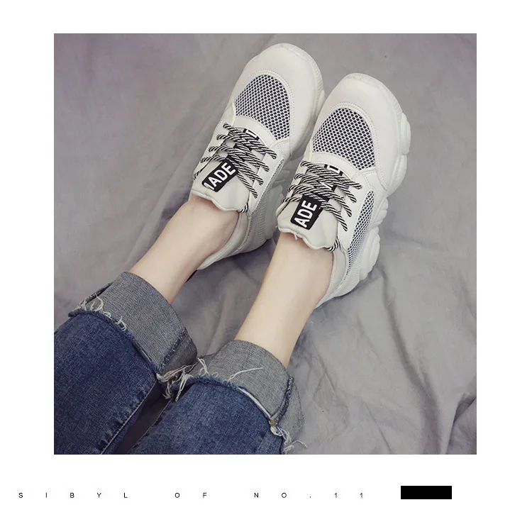 Женские кроссовки; коллекция года; basket femme tenis feminino; белые туфли на платформе; женские кроссовки с круглым носком и кружевом; женская летняя обувь