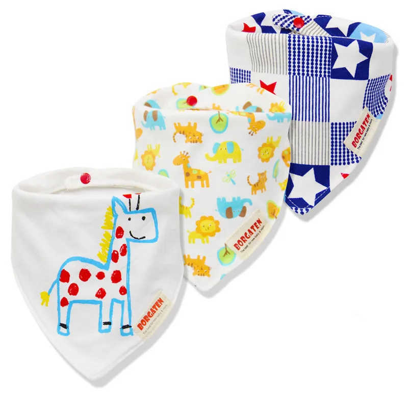 3 шт./лот, детские нагрудники, бандана, хлопок, высокое качество, Babadores Para Bebe, слюнявчик для младенцев, полотенце для мальчиков и девочек
