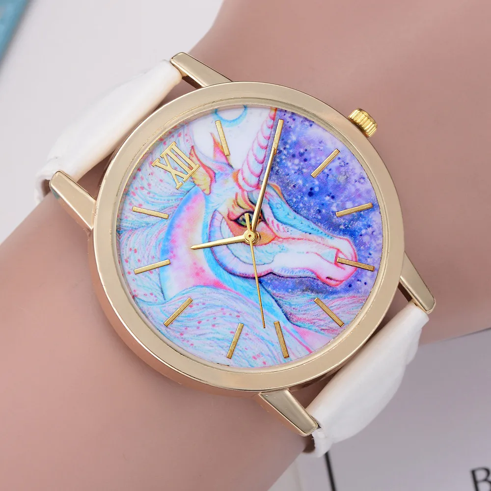 Relogio Feminino Для женщин Chic мультфильм наручные часы Девушки Симпатичные Unicron