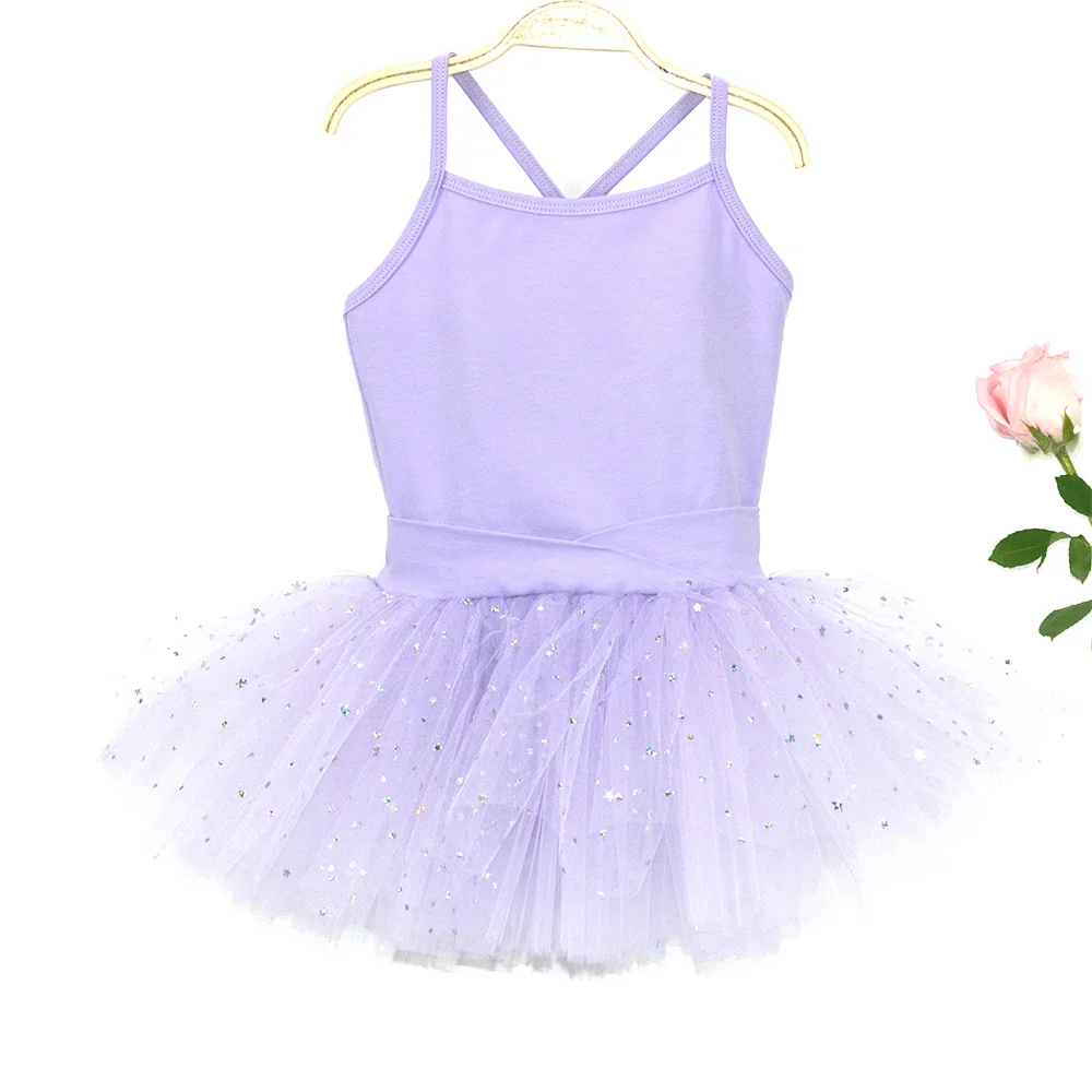 lavender Новинка; балетный костюм; танцевальные костюмы для девочек; Детское трико; балетная пачка с блестками; балетная Одежда для девочек - Цвет: lavender
