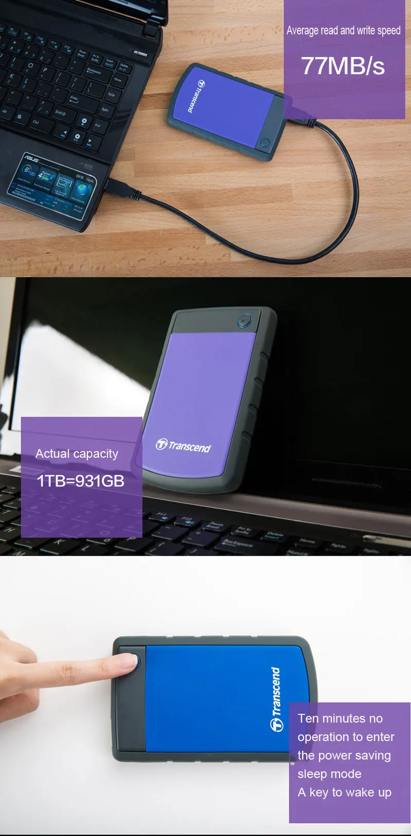 Transcend 1 ТБ внешний жесткий диск 2," Высокая Скорость USB 3,0 Mac 2,5-дюймовый жесткий диск 1t HD DVR для внешних HDD диско Externo USB 3,0